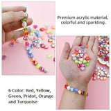 300 Pcs 8mm Acrylic Heart Shape 6 Color Combo Rainbow Finish_ACRB-836-2