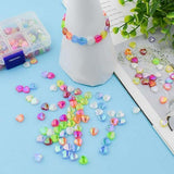 300 Pcs 8mm Acrylic Heart Shape 6 Color Combo Rainbow Finish_ACRB-836-4