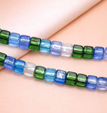 30 Silver Foil Cube Beads Assorted 12mm