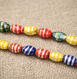 15 Silver Foil Lozenge Beads Assorted 20x17mm