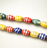 15 Silver Foil Lozenge Beads Assorted 20x17mm
