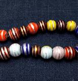 20 Silver Foil Sugar Round Beads Assorted 15-20mm