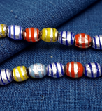 20 Silver Foil Oval Beads Assorted 15x12mm