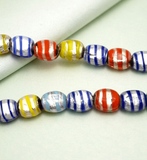 20 Silver Foil Oval Beads Assorted 15x12mm