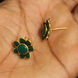 2 Pairs Pacchi Earring Green 14X14 mm