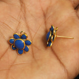 5 Pairs Single Layer Pacchi Earring Tops Blue, Size: 14X14mm