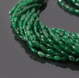 10x8-16x8mm Oval Jade Stone Beads Green
