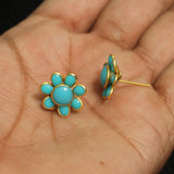 2 Pairs Pacchi Earring  Turquoise14X14 MM