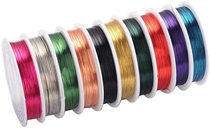 10 Spools, 0.3mm Colored Copper Wire For Jewellery Making