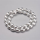 1 String Hematite Beads Oval Silver 4x3mm