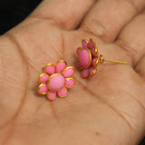 2 PAIRS PACCHI EARRING Pink 14X14 MM