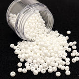 50gm  6/0 Preciosa Glossy White Seed Beads