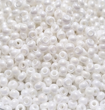 50gm  8/0 Preciosa Glossy White Seed Beads