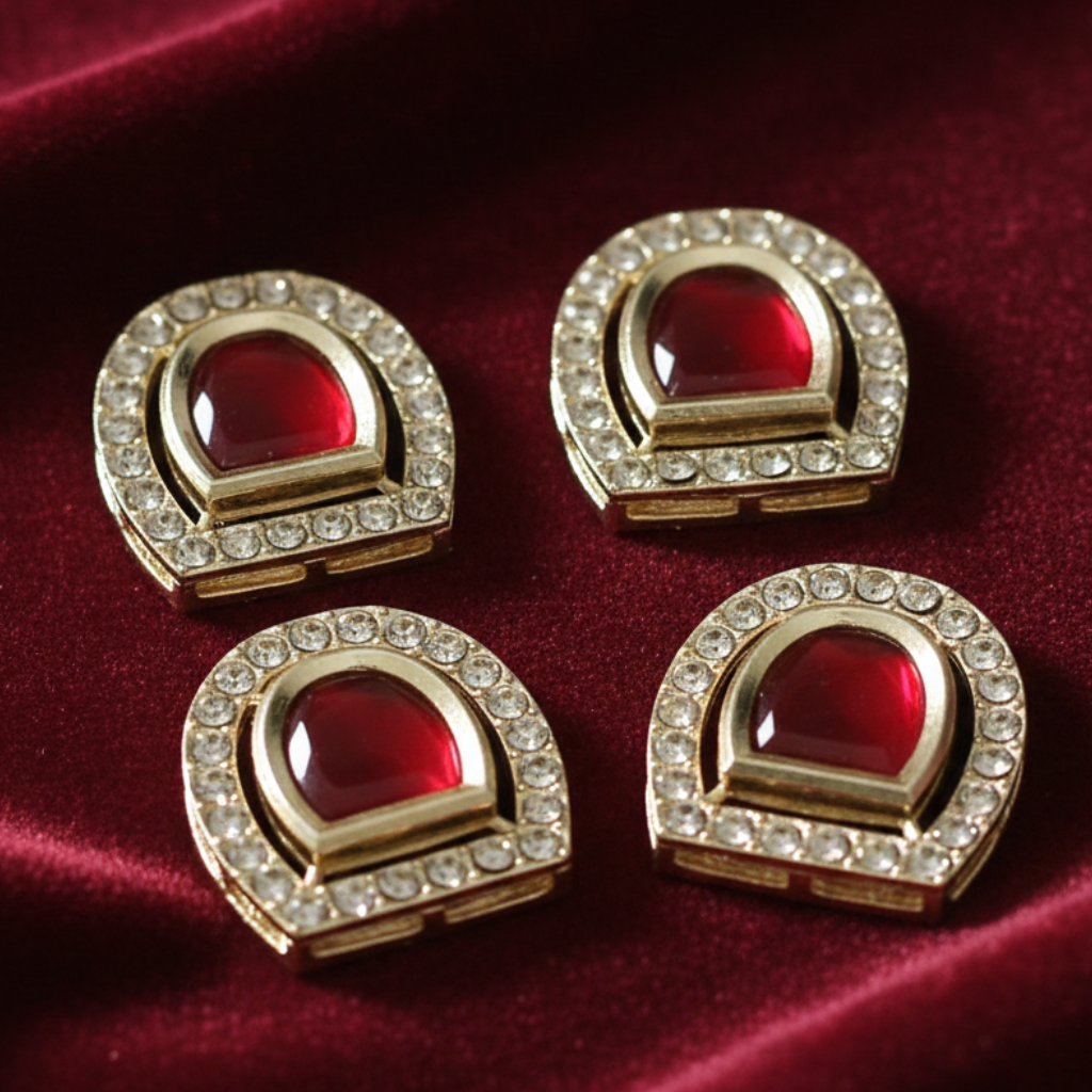 4 Pcs 19x20mm AD Stone Kundan Spacer Connectors_jkk-274