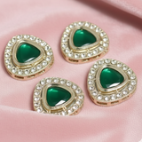 4 Pcs 27x27mm AD Stone Kundan Spacer Connectors-JKK-250