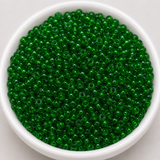 50gm 8/0 Preciosa Trans Dark Green Seed Beads