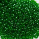 50gm 6/0 Preciosa Trans Dark Green Seed Beads