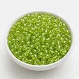 50gm 6/0 Preciosa Trans Lime Green Seed Beads