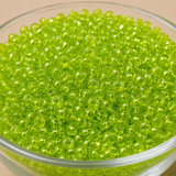 50gm 8/0 Preciosa Trans Lime Green Seed Beads