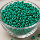 50gm 8/0 Preciosa Opaque Emerald Teal Seed Beads