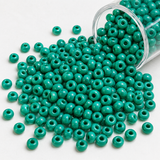 50gm 4/0 Preciosa Opaque Emerald Teal Seed Beads