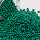 50gm 8/0 Preciosa Opaque Emerald Teal Seed Beads