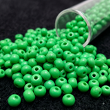 50gm 4/0 Preciosa Opaque Leaf Green Seed Beads