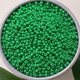 50gm 8/0 Preciosa Opaque Leaf Green Seed Beads