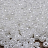 50gm 8/0 Preciosa Opaque Pearl White Seed Beads