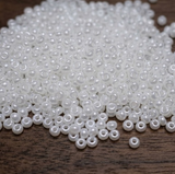 50gm 8/0 Preciosa Opaque Pearl White Seed Beads