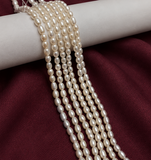 1 String, 3x4mm AAA Quality Freshwater Natural Cultured Pearls