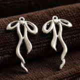 10 Pcs 38x20mm Bow Shape Charms