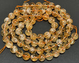 5mm Round Citrine Stone Beads Golden