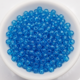 50gm 8/0 Preciosa Trans Aqua Blue Seed Beads