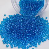 50gm 8/0 Preciosa Trans Aqua Blue Seed Beads