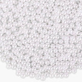 100 Gm Acrylic Pearl Beads Round White