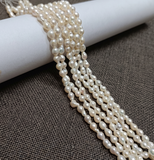 1 String 4x5mm AAA Quality Freshwater Natural Cultured Pearls