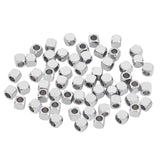 100 Pcs Steel Solid Hex Cube Beads