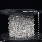 92.5 Sterling Silver Flat Link Chain-100 Cms