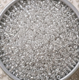 50gm 8/0 Preciosa Trans Silver Lined Seed Beads