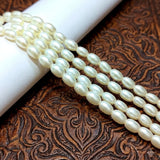 1 String 7×5mm Oval Glass Pearl Beads