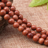 7mm Round Gold Sand Stone Beads Brown_SP-2111