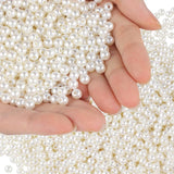 100 Gm Acrylic Pearl Beads Round Off White 5mm