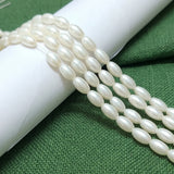 1 String 6×4mm Oval Glass Pearl Beads