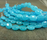 14x8mm Oval Jade Stone Beads Aqua