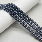 5 Strings 4mm Metallic Finish Glass Round Beads