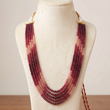 Velvet Rose Five-Strand Gemstone Beaded Necklace