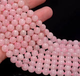 8mm Round Rose Quartz Stone Beads Baby Pink_SP-2123
