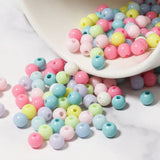 10mm, 100 Pcs Acrylic Multicolor Round Beads