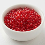 50gm 6/0 Preciosa Trans Cherry Red Seed Beads